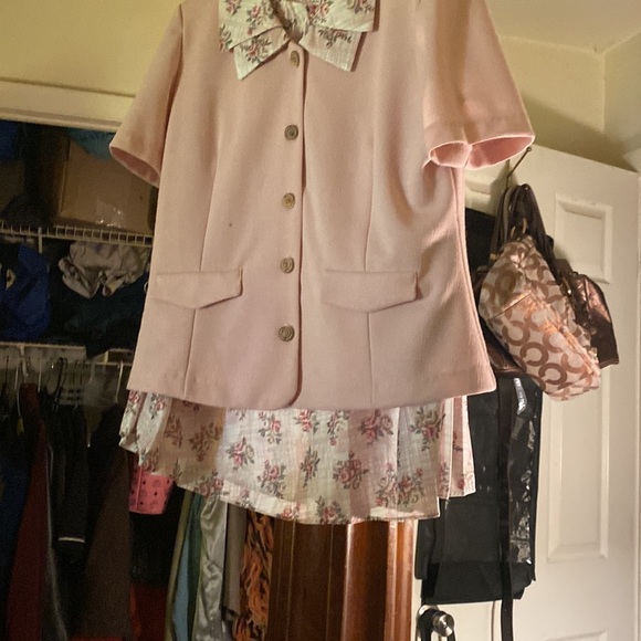 2 PCs pleated skirt set flowery skirt classy - Picture 2 of 8
